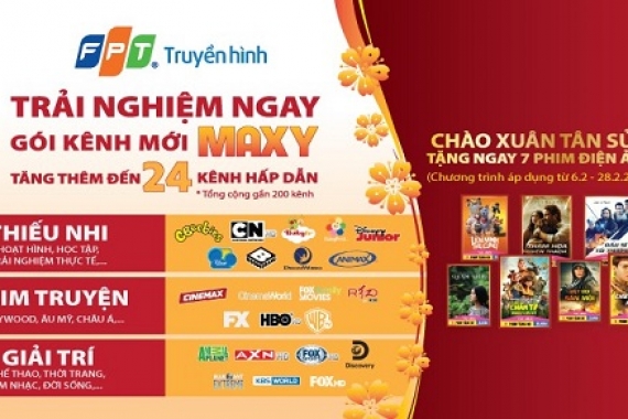 Hãy trải nghiệm ngay gói kênh MAXY mới cực kì hấp dẫn của Truyền hình FPT